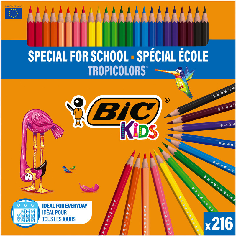 TROPICOLORS CLASSPACK 216 CRAYONS COULEURS COLORIS ASSORTIS